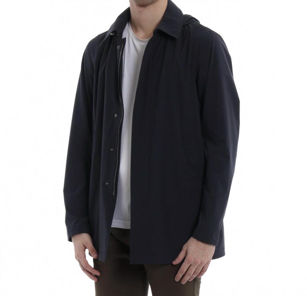 NEW HERNO city water-resistant coat in navy